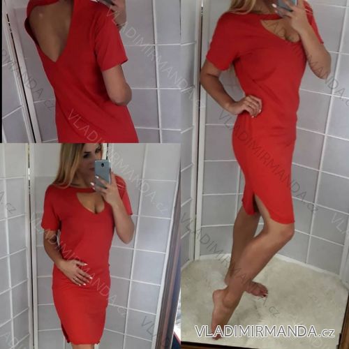 Kleid Kurzarm-T-Shirt Sommer (uni sl) ITALIENISCHE Mode IM5182658
