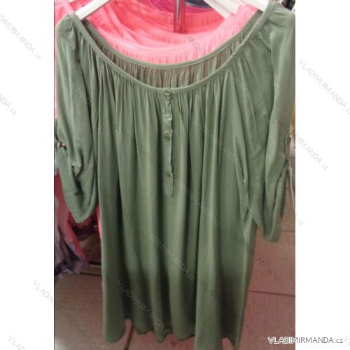 Tunika šaty 3/4 krátký rukáv dámská (uni xl-3xl) ITALSKá MODA IM718247