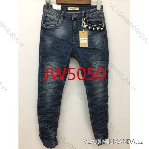 Rifle jeans úzké dlouhé s perličkami dámské (xs-xl) JEWELLY LEXXURY JW5050