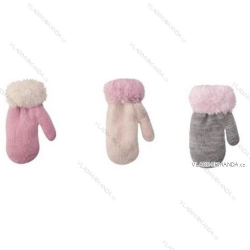 Rukavice palčáky teplé se šňůrkami dětské dívčí (10-12cm) YOCLUB POLSKO R-001A/10-12CM