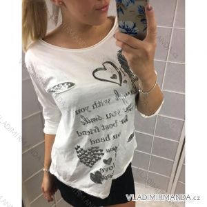 Tunika T-Shirt Langarm Damen (uni sl) ITALIENISCHE Mode IM918355
