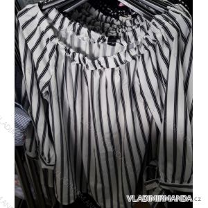 Tunika tričko dlouhý rukáv dámské proužek  (uni s-l) ITALSKá MóDA IM918412