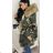 Kabát zimní parka s kožíškem dámská maskáč (s-l) K-ZELL ITALSKá MODA IM918458