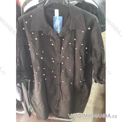 Tunika košile dlouhý rukáv s perličkami dámská (uni s-l) ITALSKá MóDA IM718505