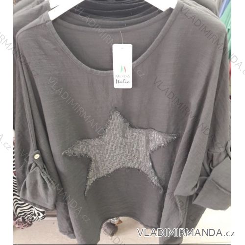 Tunika-Shirt Langarm Damen (uni sl) ITALIENISCHE Mode IM718510
