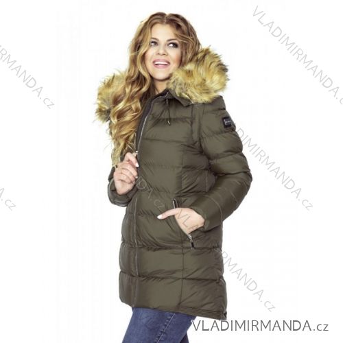 Kabát / vesta zimné prešívaný s kožušinkou dámsky nadrozmerný (42-44-46-48) MFASHION MF18M-15B