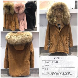 Kabát zimní parka manšestrová s kožíškem dámský (s-l) KZELL ITALSKá MODA 8198K