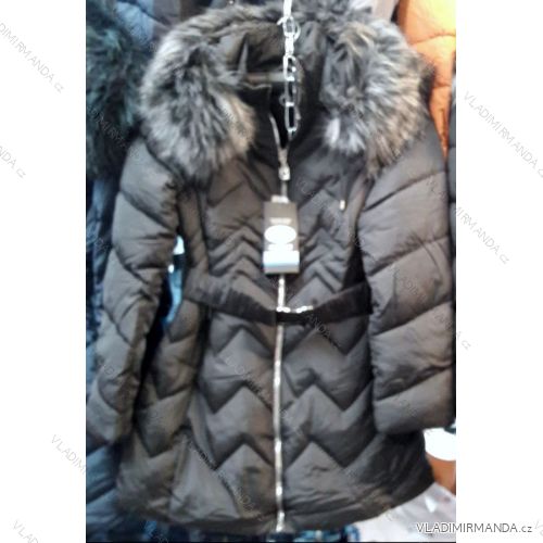 Kabát prešívaný zimný s kožušinkou dámsky (s-xxl) ITALSKÁ MÓDA MA118D-052A
