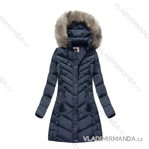 Women's jacket warm coat with fur two-sided mhm fashion (s-xl) LEU18-MHM-W735