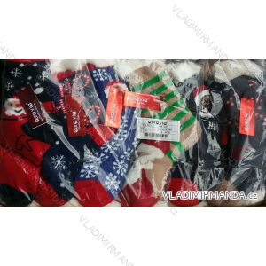 Ponožky dorast až dámske zateplené bavlnou vianočný motív (35-41) AURA.VIA FM1255
