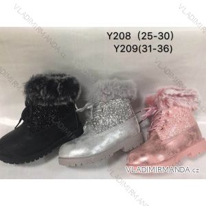 Topánky členkové s kožušinkou detské dievčenské (25-30) OBUV OB318Y208
