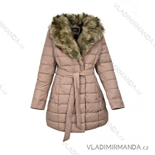 Bunda dámska teplá prešívaná s kožušinkou (3XL-6XL) POĽSKO LEU18-10H5527BIG
