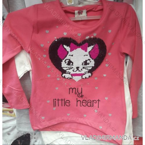 T-shirt long sleeve with baby girl's sequins (98-128) TUZZY TURKEY MODA TM218178
