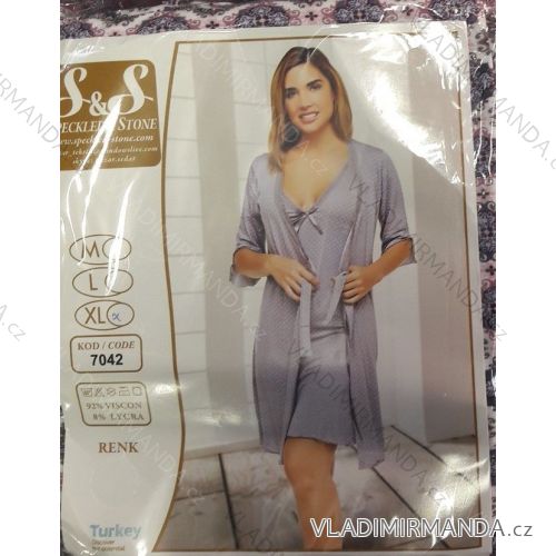 Set Nachthemden und Bademäntel Langarm Damen (S-3xl) SAS TURKEY IM10184
