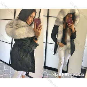 Mantel Winter Park mit Fell Frauen glänzend KZELL ITALIAN MODA KZE198103BLACK