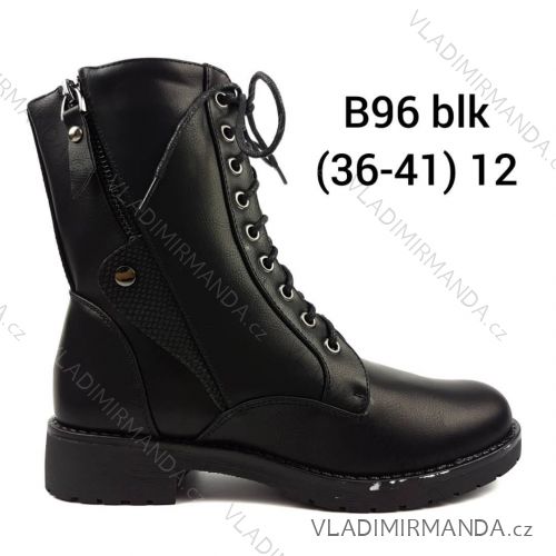 Topánky nadkotníkové zateplené kožúšok šnurovacie na zips dámske (36-41) OBUV OBT18B96
 36 Černá