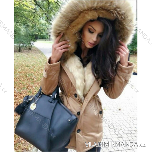 Kabát zimní parka s kožíškem dámská  (s-m-l) K-ZELL MODA KZE228035BG