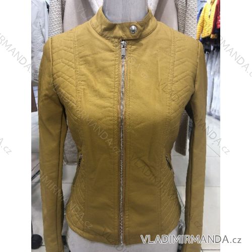 Bunda dlouhý rukáv kožená dámská (s-2xl) MISS SISSY MA119022