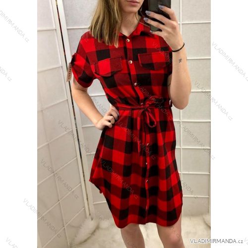 Šaty košeľové 3/4 dlhý rukáv dámske (uni s/m) ITALSKÁ MÓDA IM919211