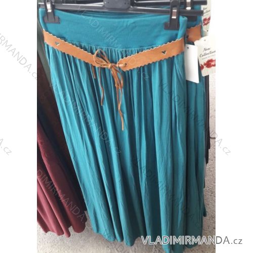 Rock Sommer 3/4 lange Damen (uni sl) ITALIENISCHE Mode IM717096