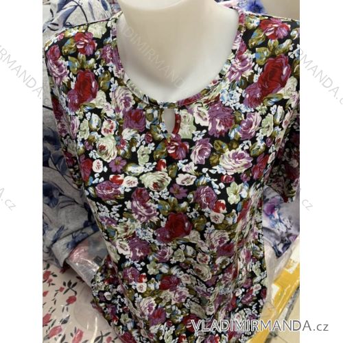 Tričko tunika krátky rukáv dámske (M-3XL) POĽSKÁ MÓDA PM119017