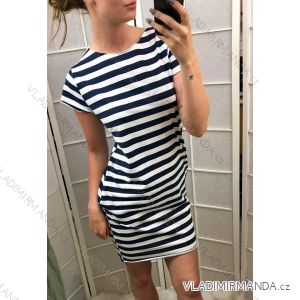 Šaty krátký rukáv dlouhé letní proužek dámské (uni s/m) ITALSKá MODA IM718227