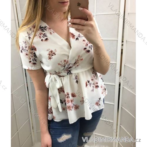T-Shirt Kurzarm Damen Blumen (uni s / m) ITALIENISCHER MODUS IM9199700
