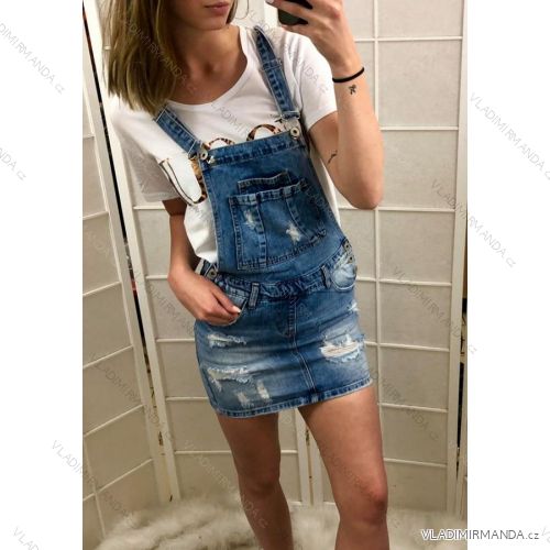 Sukňa riflová na traky dámske (xs-xl) ITALSKÁ MÓDA IM919C081