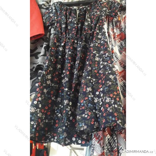 Šaty letné dámske nadrozmerné kvety (l-3XL) ITALSKÁ MÓDA IM619015