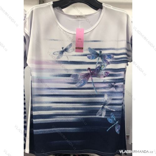 Tričko krátky rukáv dámske nadrozmerné (m-4XL) YES POĽSKÁ MODA PM119112