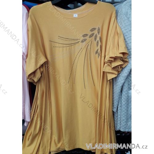 Tričko tunika krátky rukáv dámske (M-3XL) POĽSKÁ MÓDA PM119154
