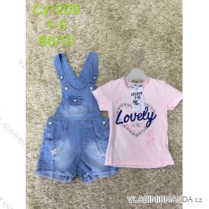 Souprava letní tričko a riflové kraťasy s laclem dětská dívčí (1-5 let) SAD SAD20CY1209