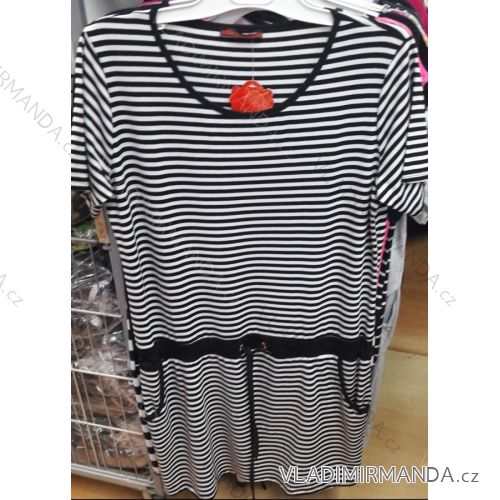 Šaty krátky rukáv dámske pruhované nadrozměr (xl-3XL) EXCZOTIC TM819772