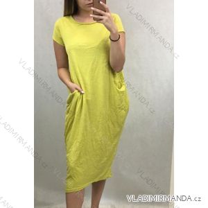 Šaty krátky rukáv letné dámske s vreckami (Uni M / L) TALIANSKÁ MÓDA IM819131