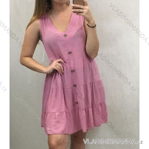 Šaty letní bez rukávů dámské s knoflíky (uni s/m) ITALSKá MóDA IM719289
