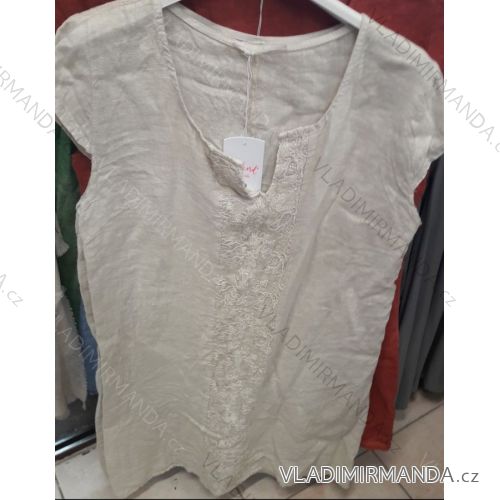 Šaty ľanové letné krátky rukáv dámske (uni sl) TALIANSKÁ MÓDA IM519448