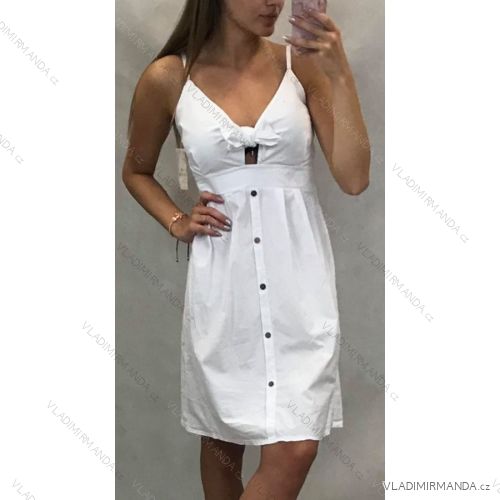 Šaty krátké na ramínka dámské s knoflíky (uni s/m) ITALSKá MóDA IM919655