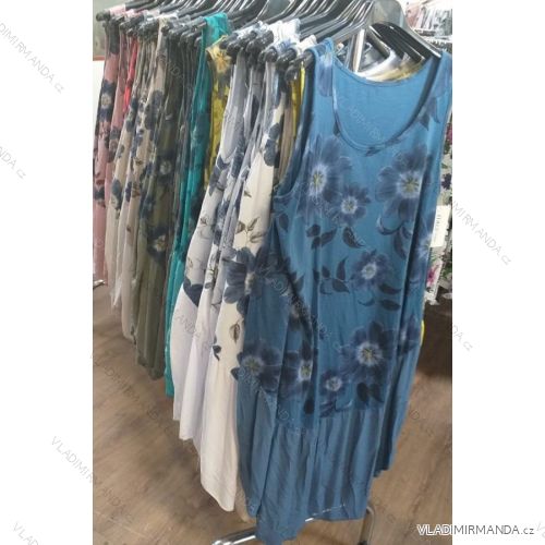 Oval short summer sleeveless dress women's floral (uni sm) ITALIAN MODA IM1219029