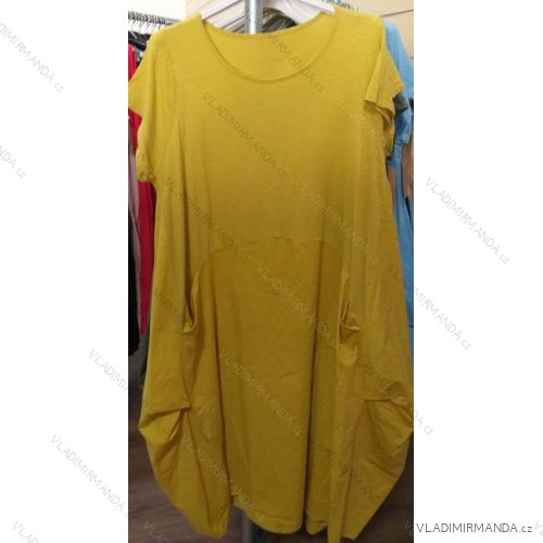 Šaty oválné krátké letní krátký rukáv dámské (uni s-m) ITALSKá MODA IM1219044