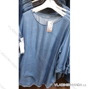Tunika 3/4 rukáv riflová dámská nadrozměrná (uni xl-2xl) ITALSKá MóDA IM1219084