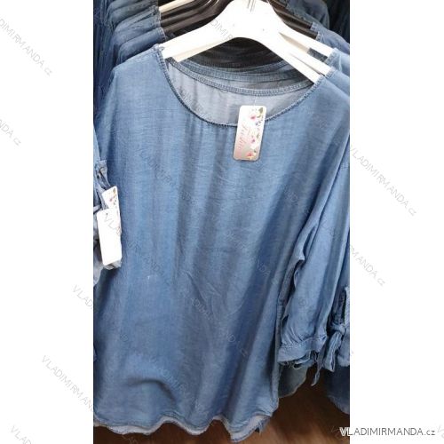 Tunika 3/4 rukáv riflová dámská nadrozměrná (uni xl-2xl) ITALSKá MóDA IM1219084