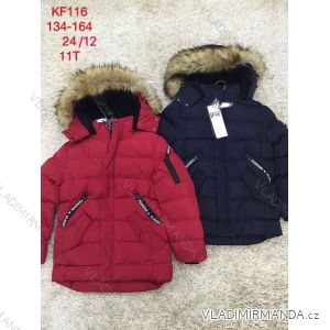 Kabát zimné s kapucňou as kožušinkou dorast chlapčenský (134-164) SAD SAD19KF116