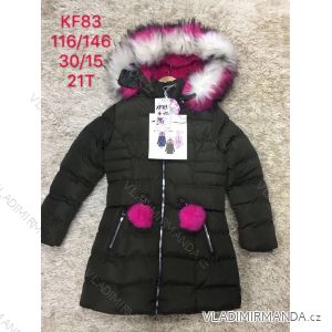 Kabát zimné s kapucňou as kožušinkou detský dorast dievčenské (116-146) SAD SAD19KF83