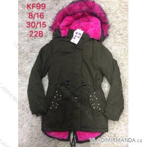 Kabát zimné s kapucňou a kožušinkou dorast dievčenské (8-16 rokov) SAD SAD19KF99