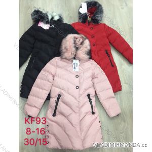 Kabát zimné s kapucňou a kožušinkou dorast dievčenské (8-16 rokov) SAD SAD19KF93