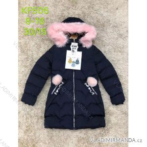 Kabát zimné s kapucňou a kožušinkou dorast dievčenské (8-16 rokov) SAD SAD19KF506