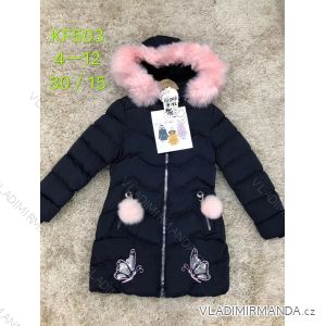 Kabát zimní s kapucí a kožíškem dětský dorost dívčí (4-12 let) SAD SAD19F503