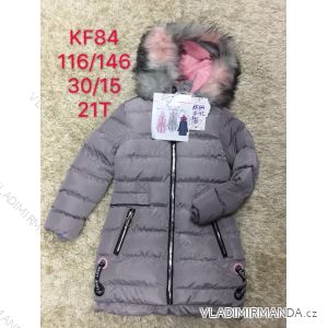 Kabát zimné s kapucňou a kožušinkou detský dorast dievčenské (116-146) SAD SAD19KF84
