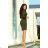 209-5 Dress with a wide tied belt - KHAKI