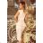 192-8 Elegant Midi Dress with Frill - Royal Blue
